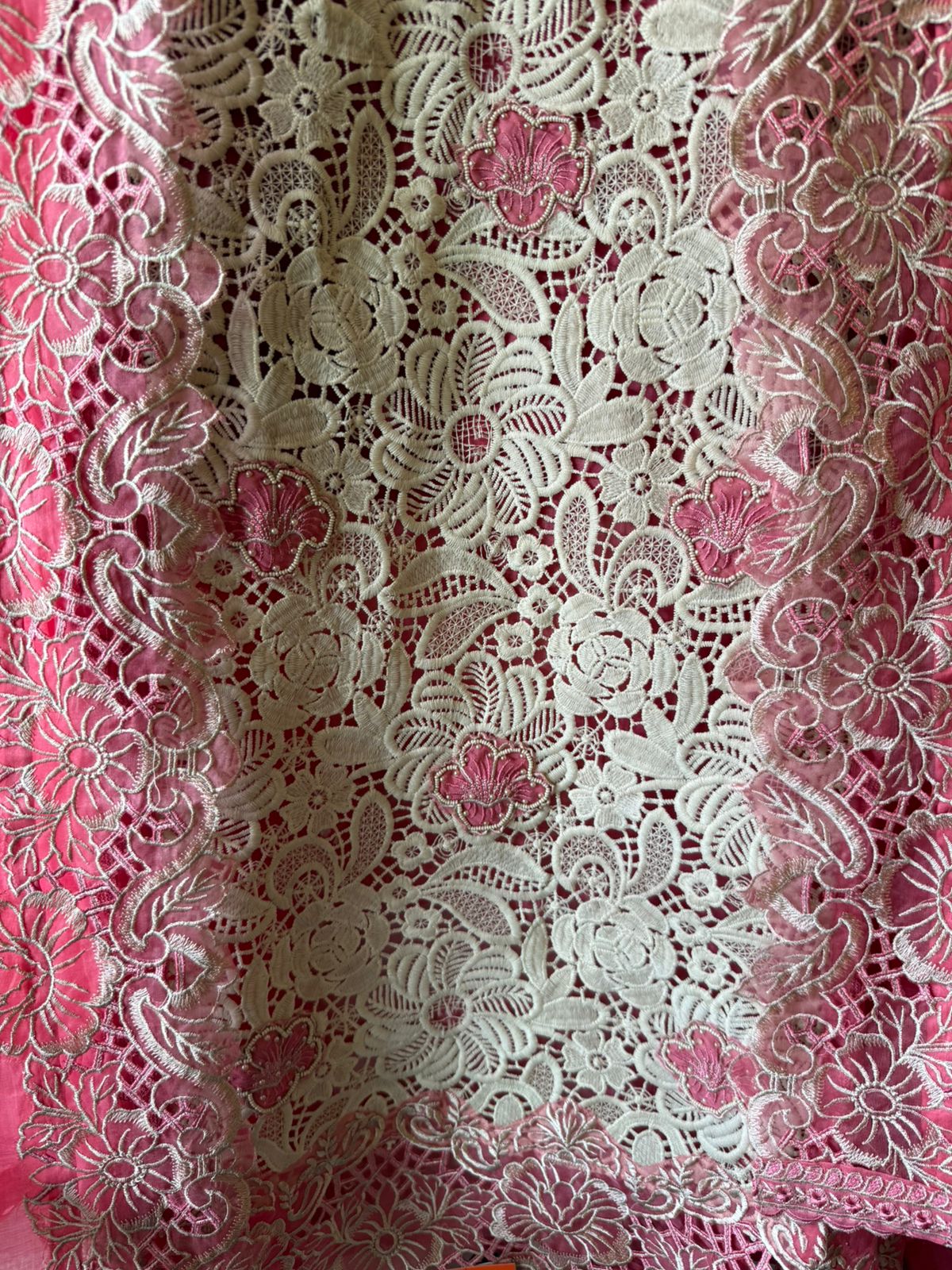 Intricate cutwork lace Embroidered Suit
