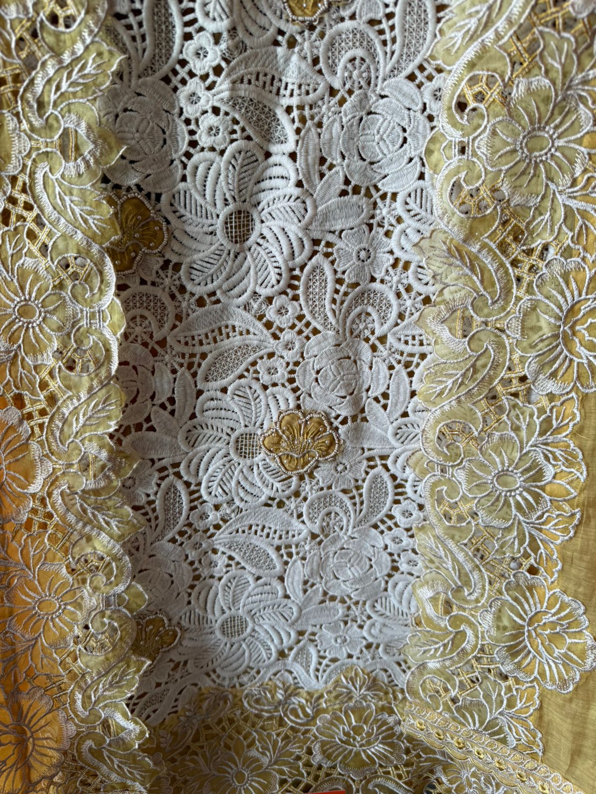 Intricate cutwork lace Embroidered Suit