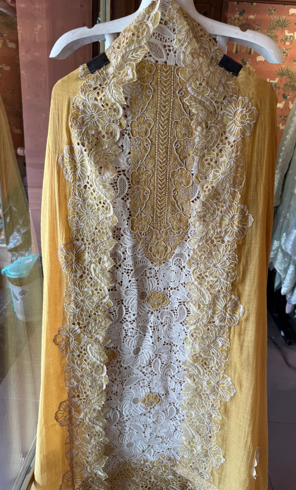 Intricate cutwork lace Embroidered Suit