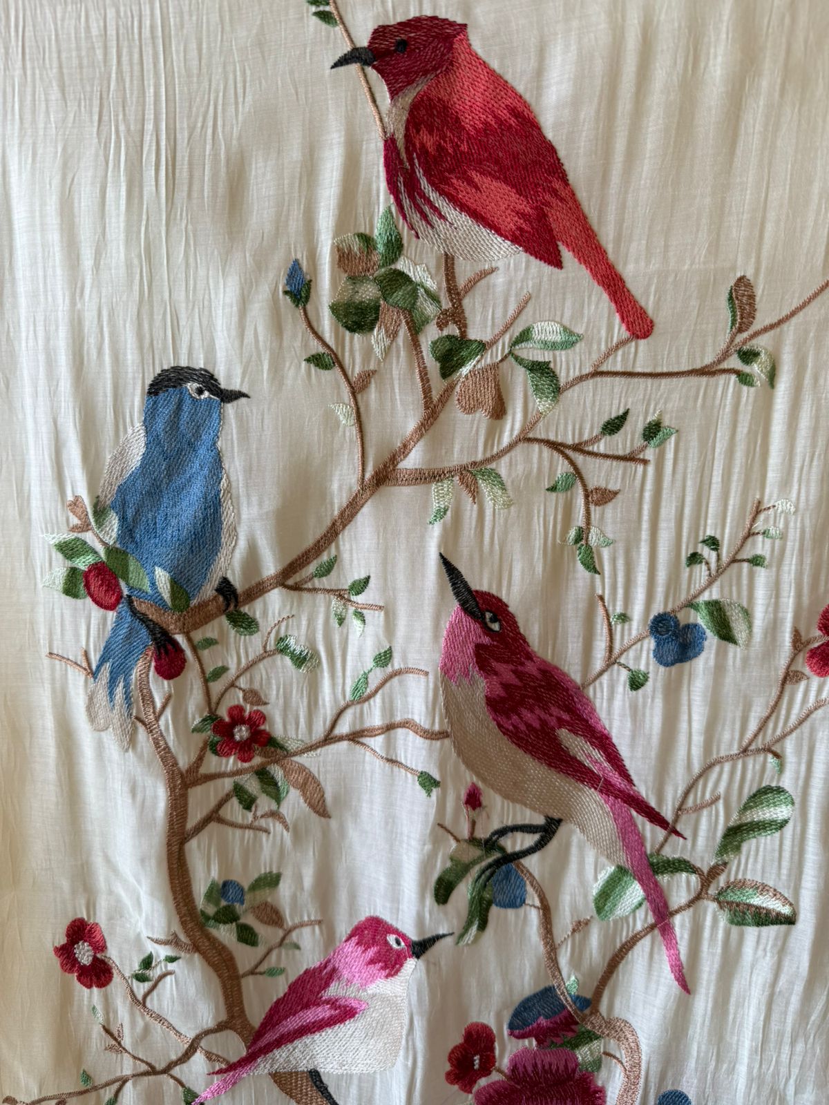 Ivory Bird Embroidered Suit Set with Dupatta