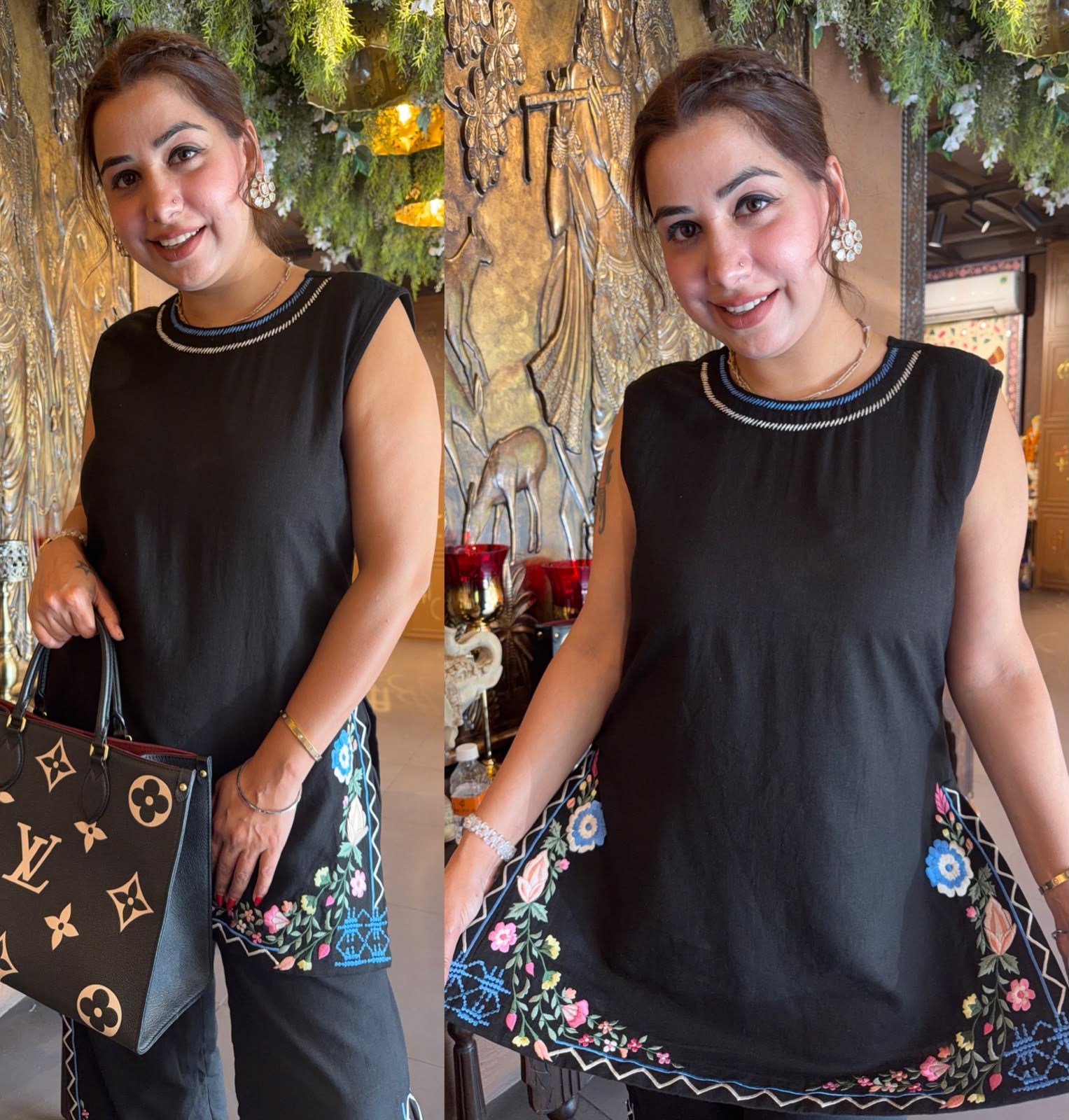 Black Embroidered Co-ord Set
