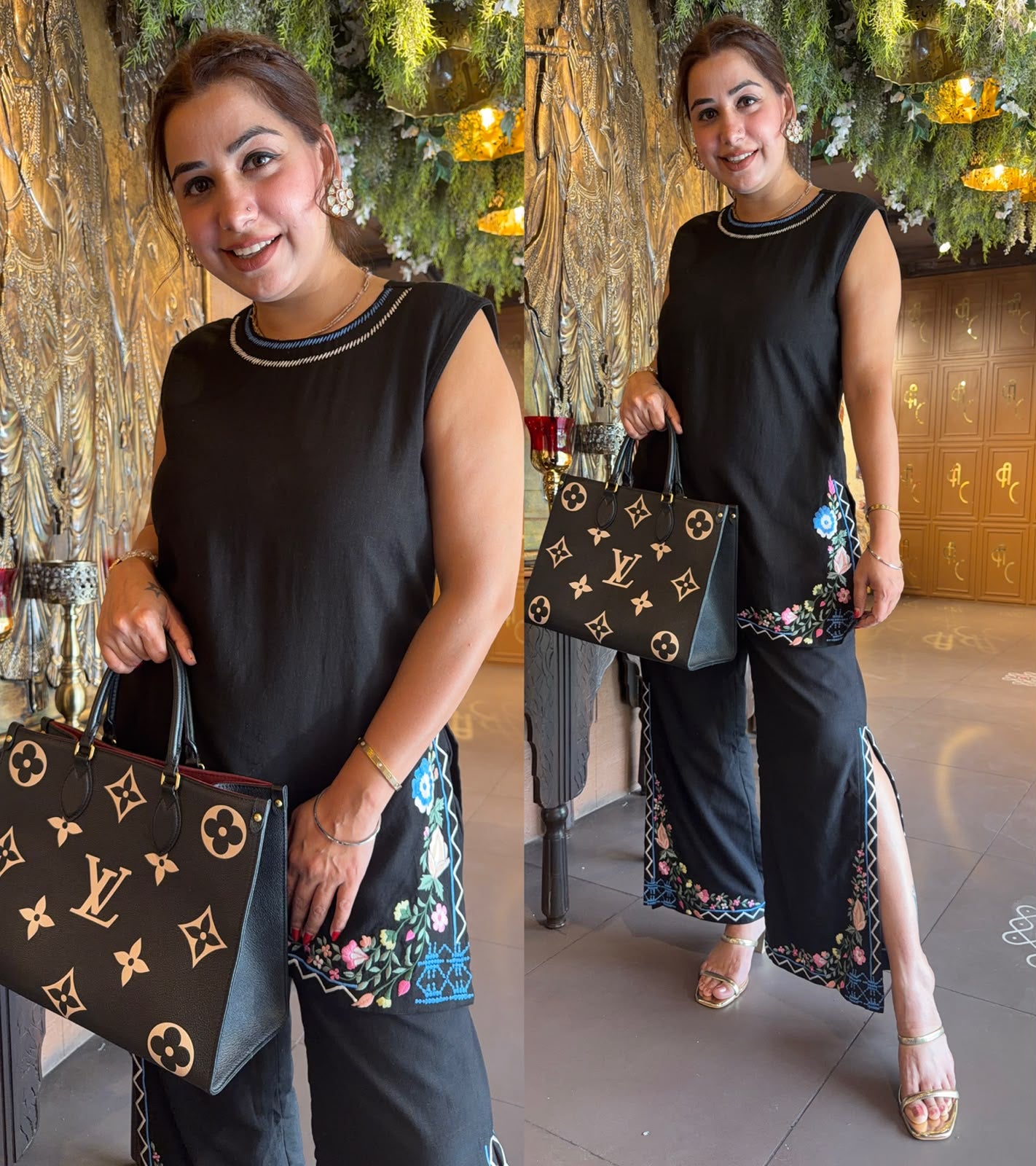 Black Embroidered Co-ord Set