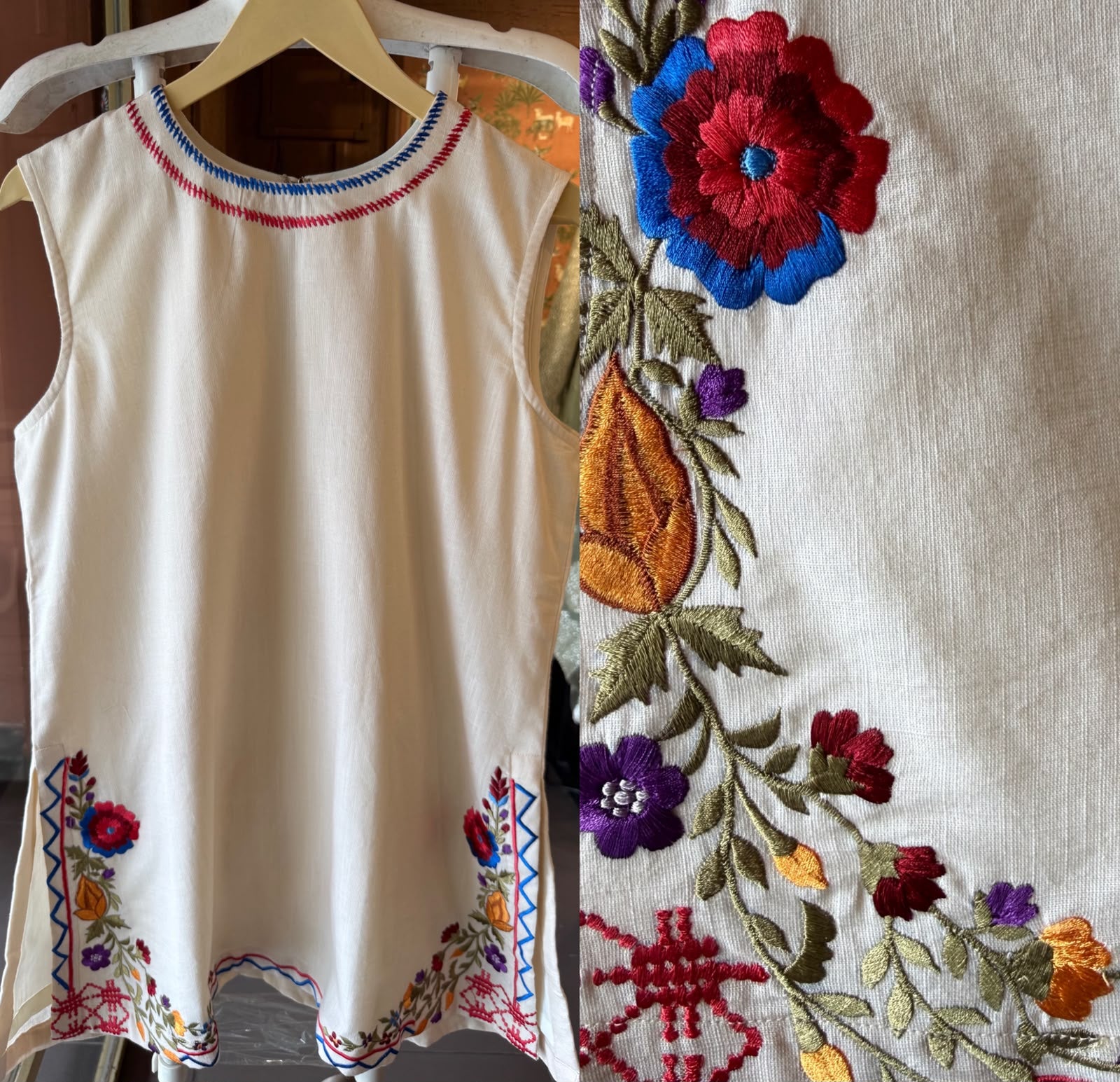 Pure Linen Embroidered Co-ord Set