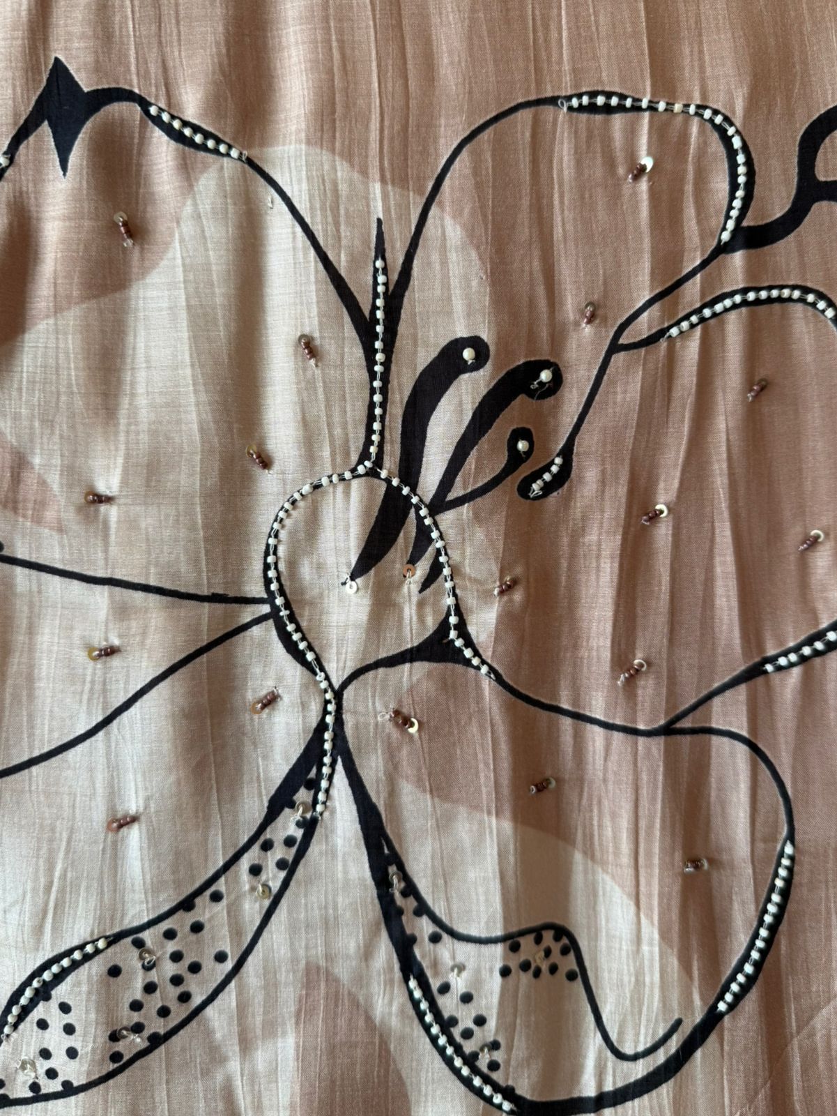 Beige Abstract Printed Suit
