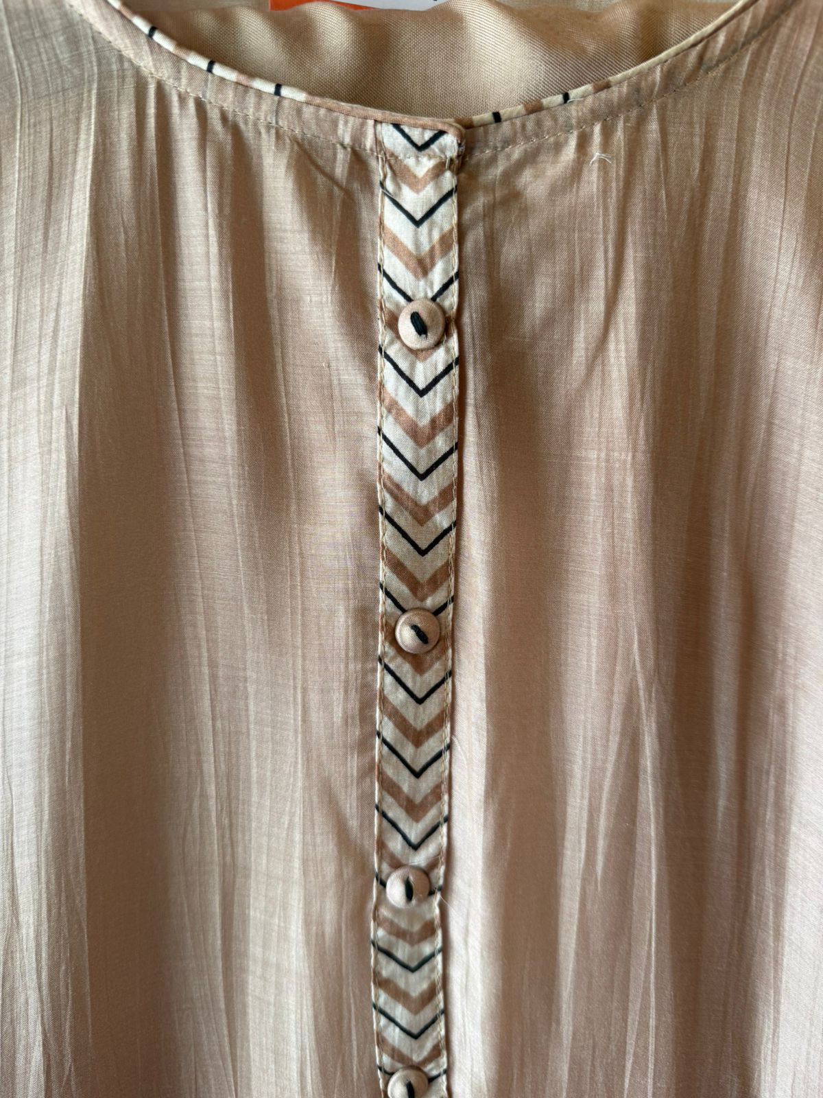 Beige Abstract Printed Suit