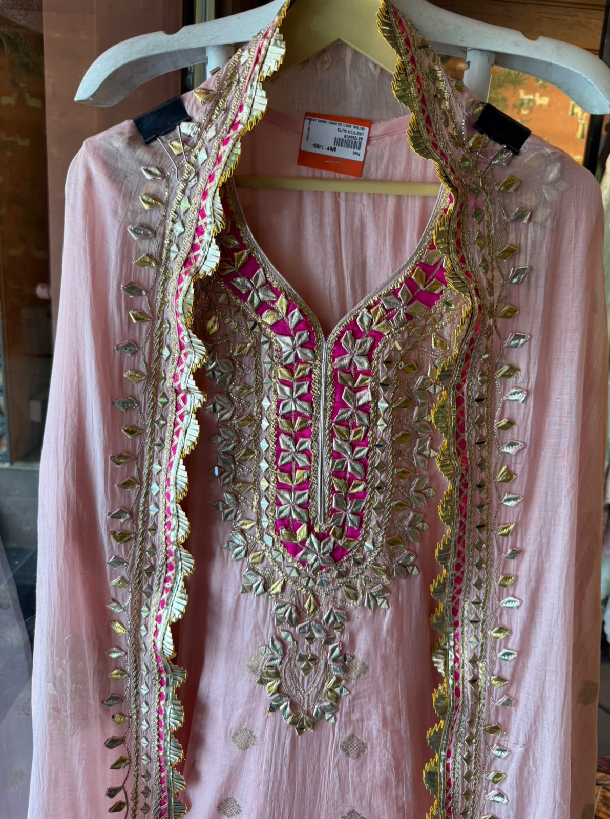Mul Gota Patti Anarkali Suit Set