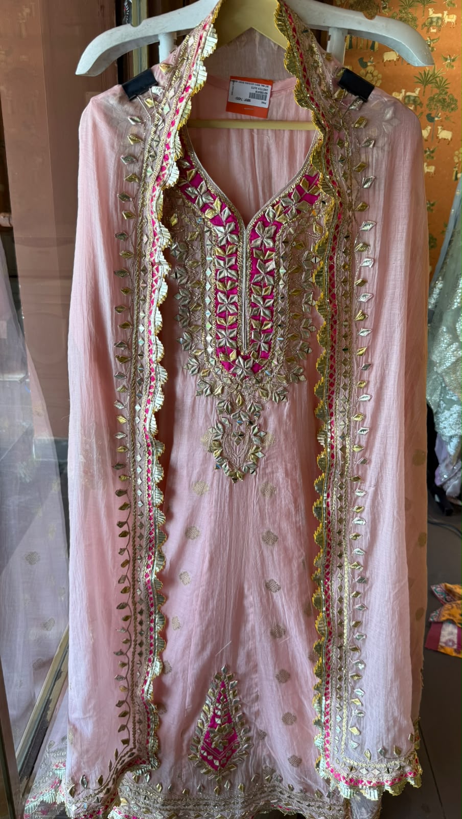 Mul Gota Patti Anarkali Suit Set