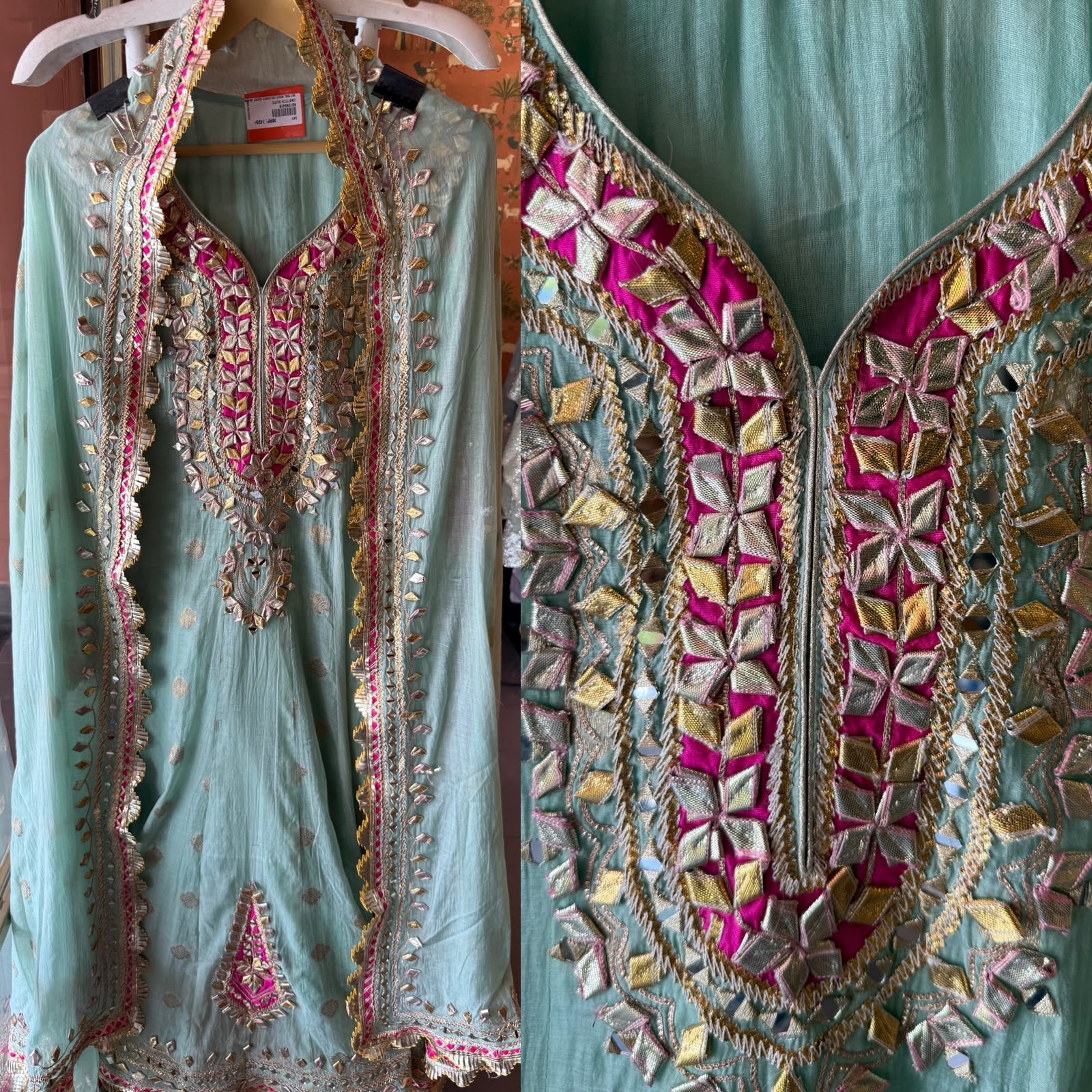 Mul Gota Patti Anarkali Suit Set
