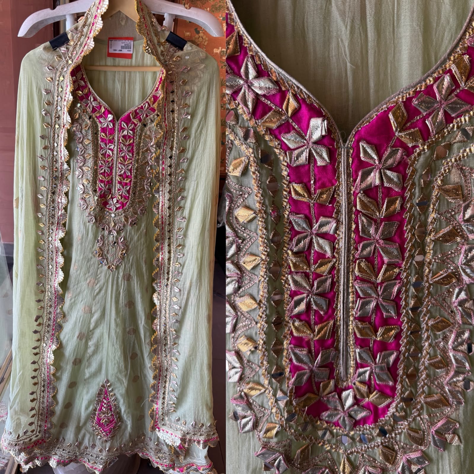 Mul Gota Patti Anarkali Suit Set