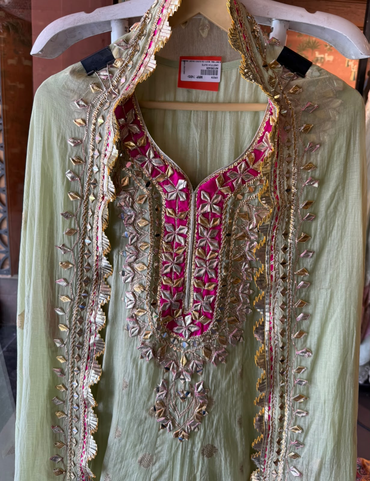 Mul Gota Patti Anarkali Suit Set
