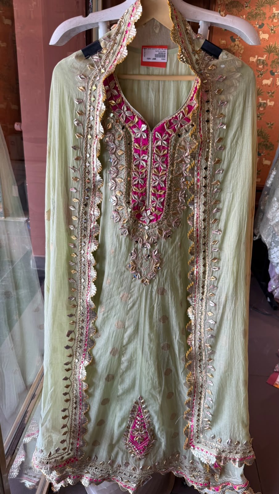 Mul Gota Patti Anarkali Suit Set