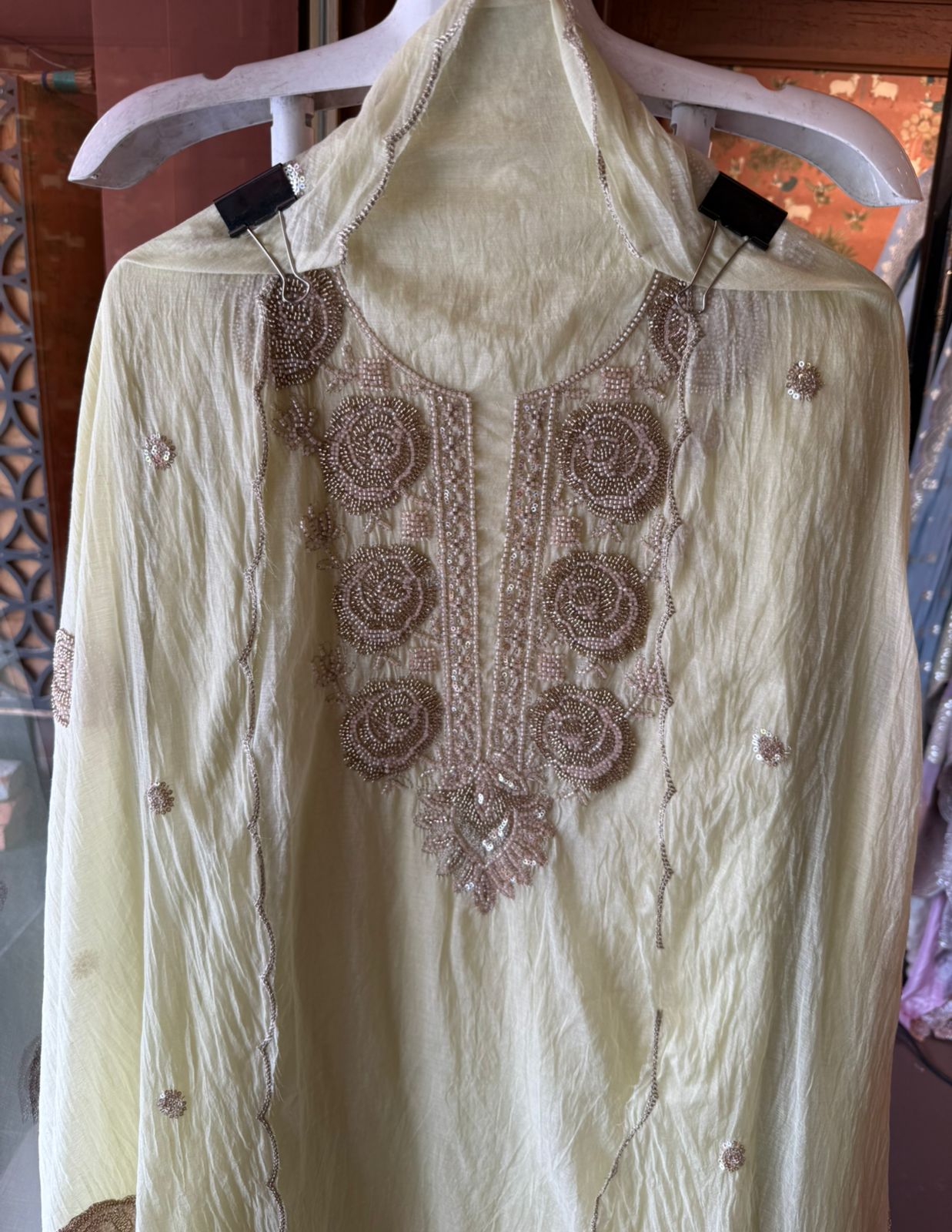 Hand-Embellished Unstitched Suit Set