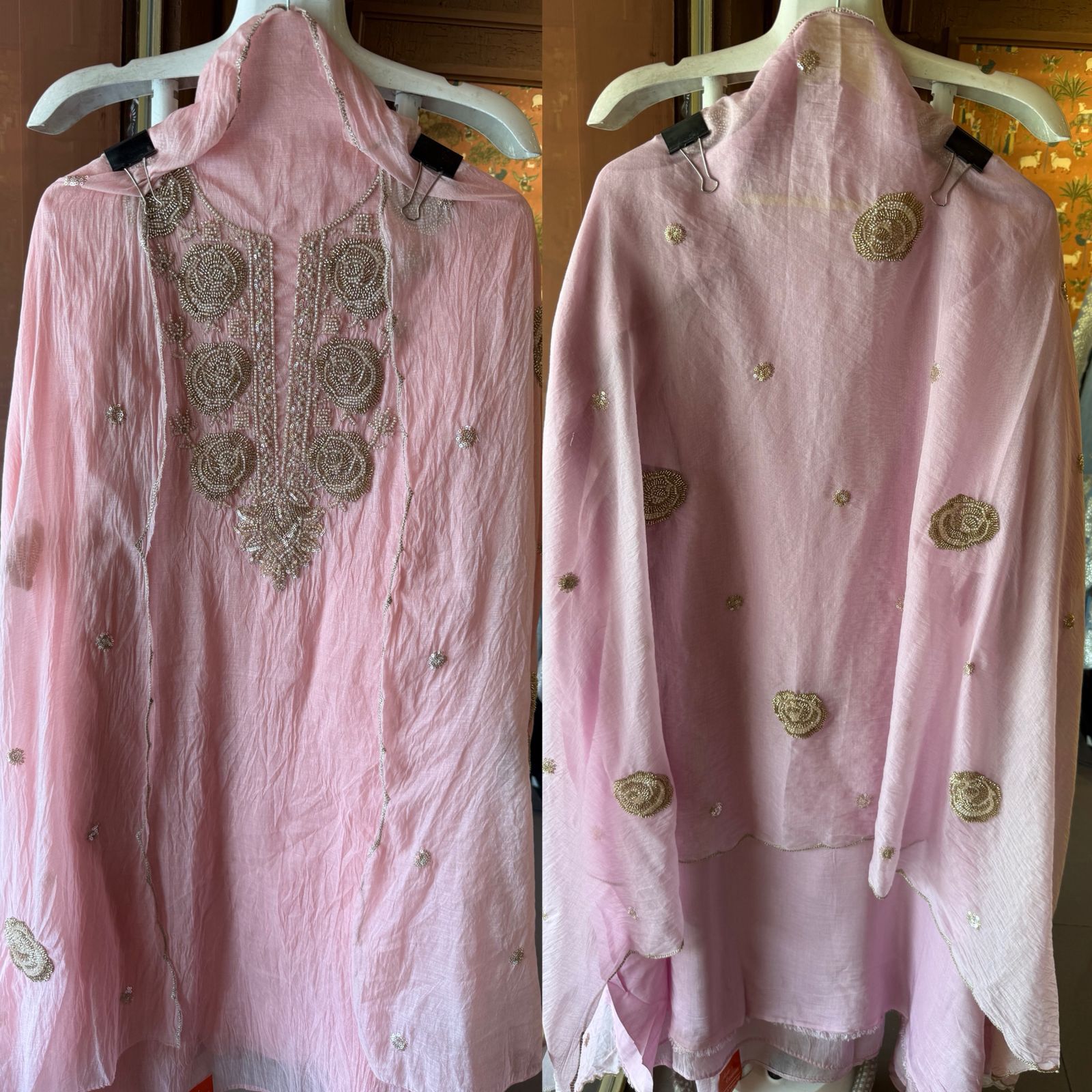 Hand-Embellished Unstitched Suit Set