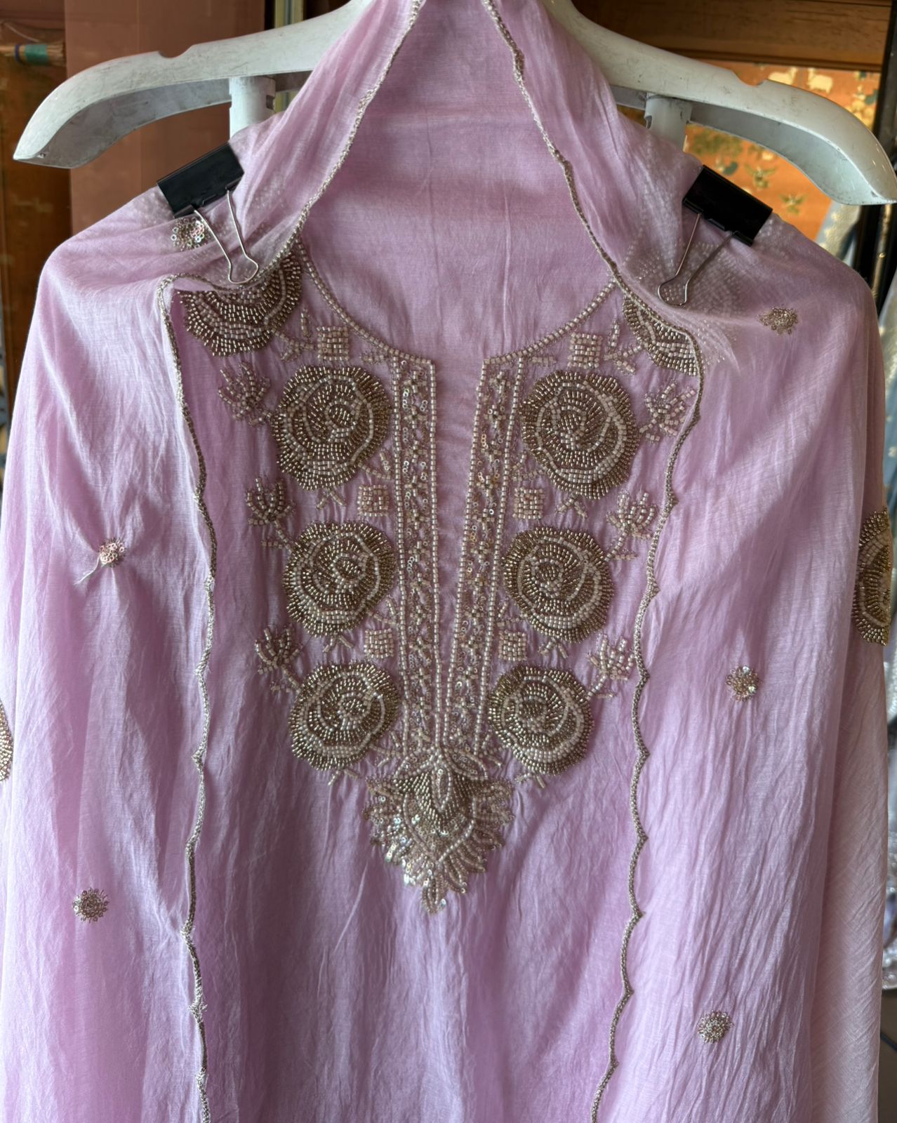 Hand-Embellished Unstitched Suit Set