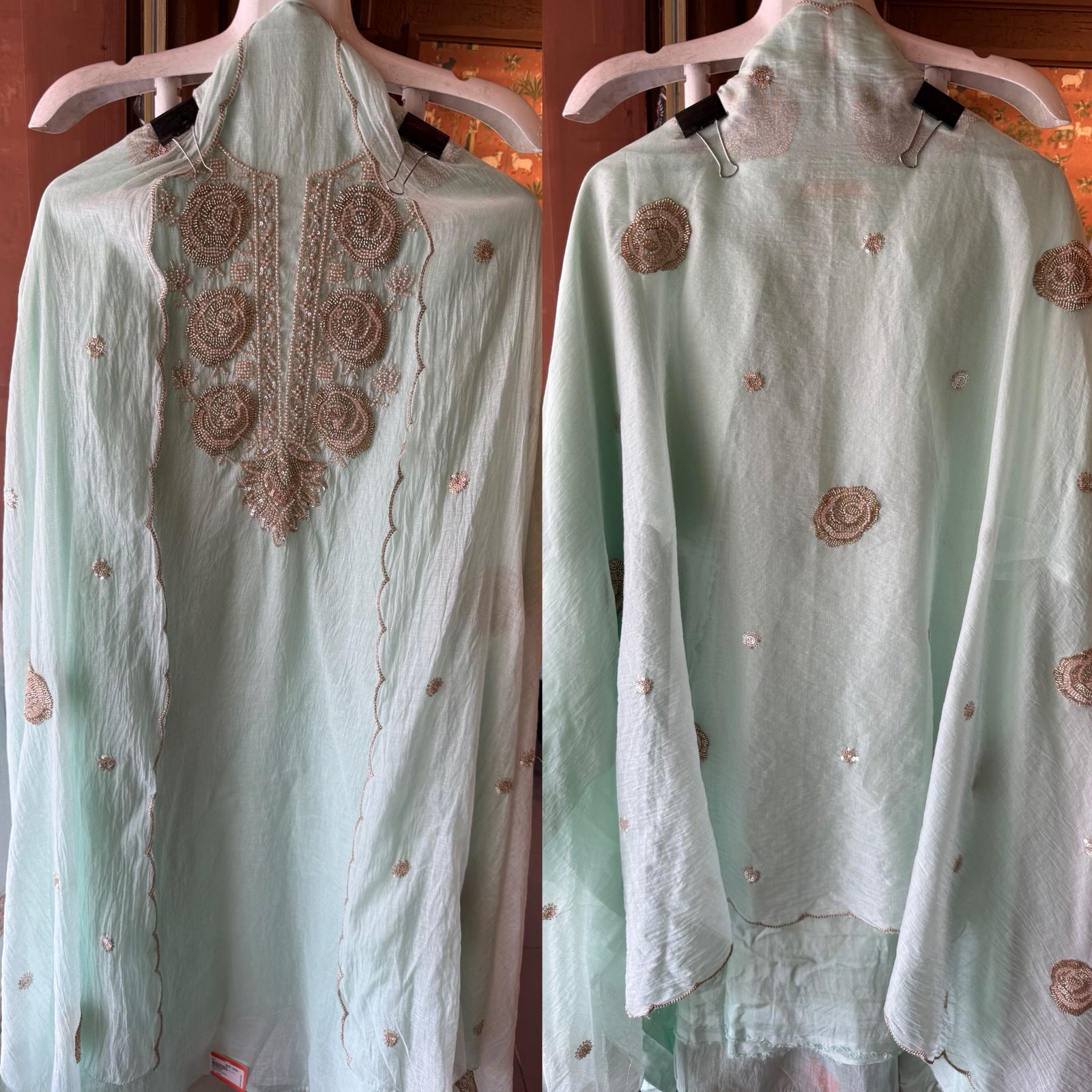 Hand-Embellished Unstitched Suit Set