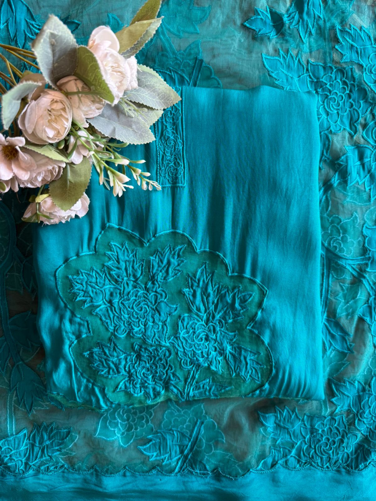 Soft organza unstitched Kurta