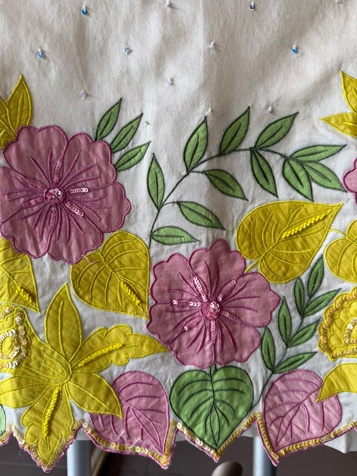 Ivory Bloom Appliqué Embroidered Kurta