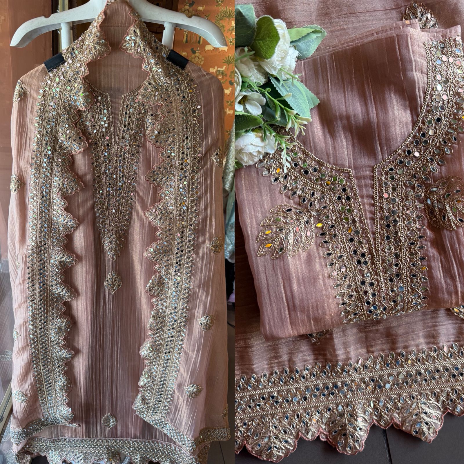 NEW DESIGNER SUIT SET WITH CUTWORK