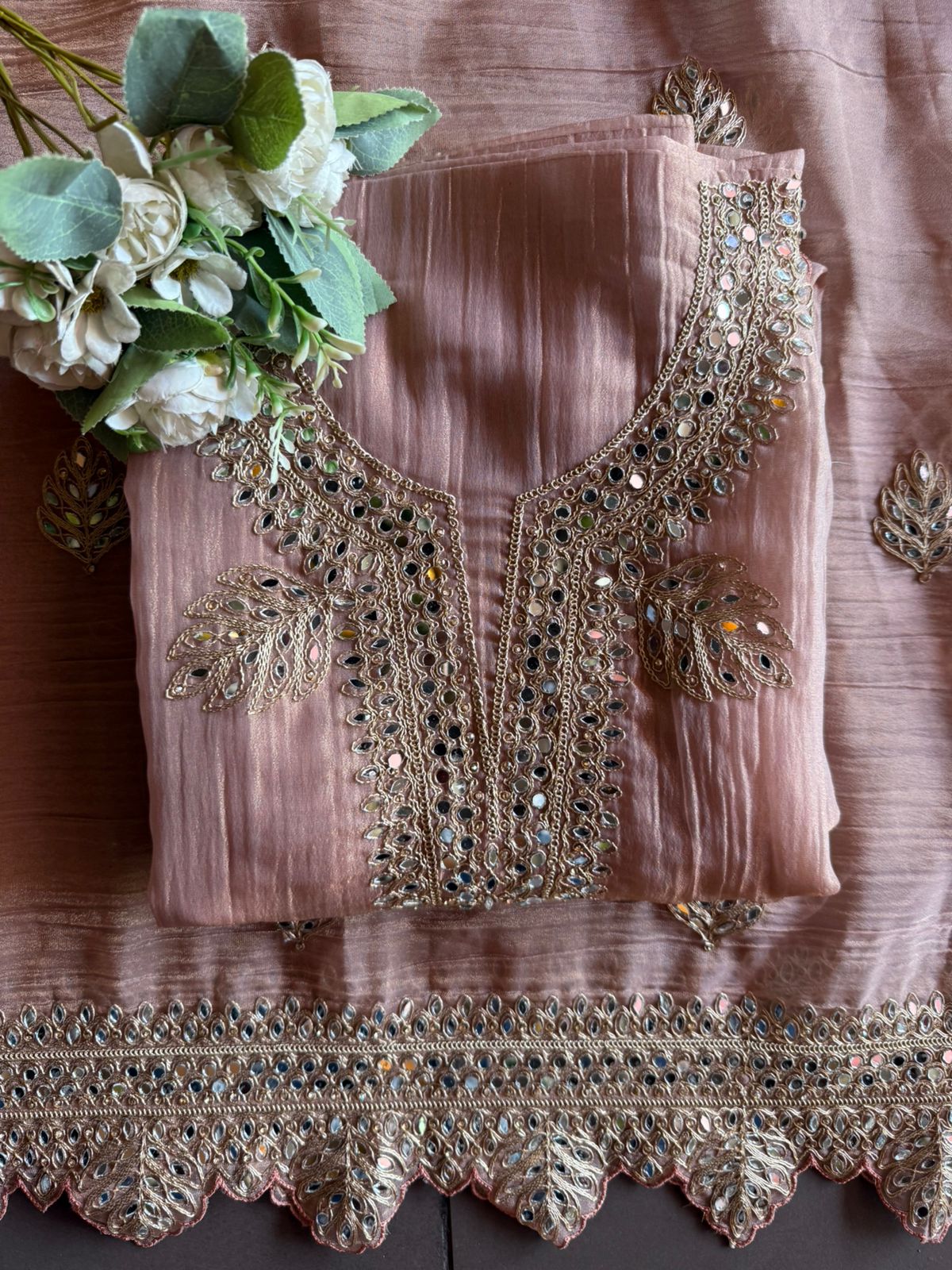 NEW DESIGNER SUIT SET WITH CUTWORK