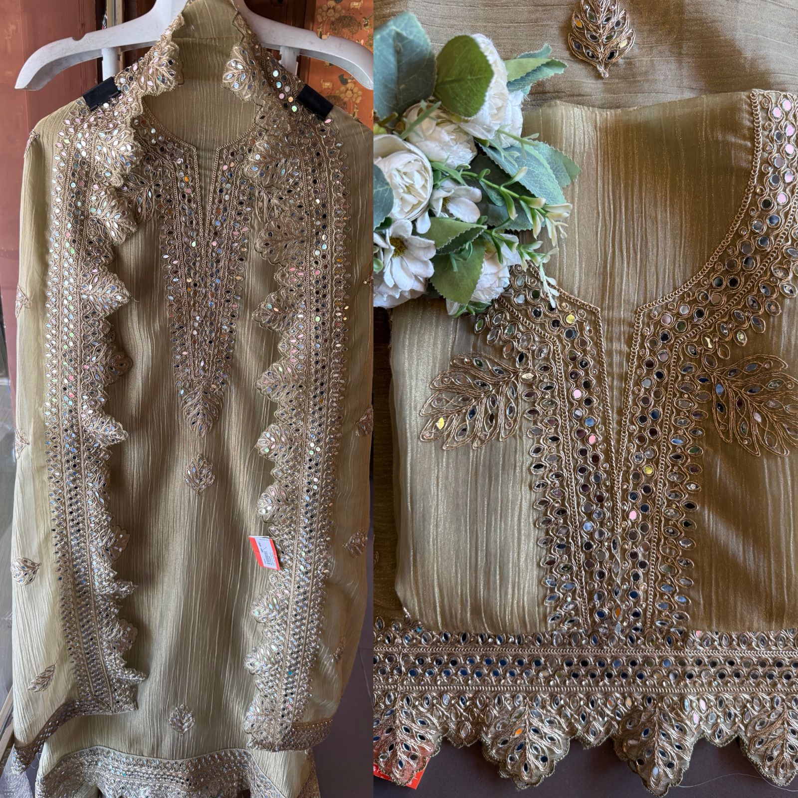 NEW DESIGNER SUIT SET WITH CUTWORK