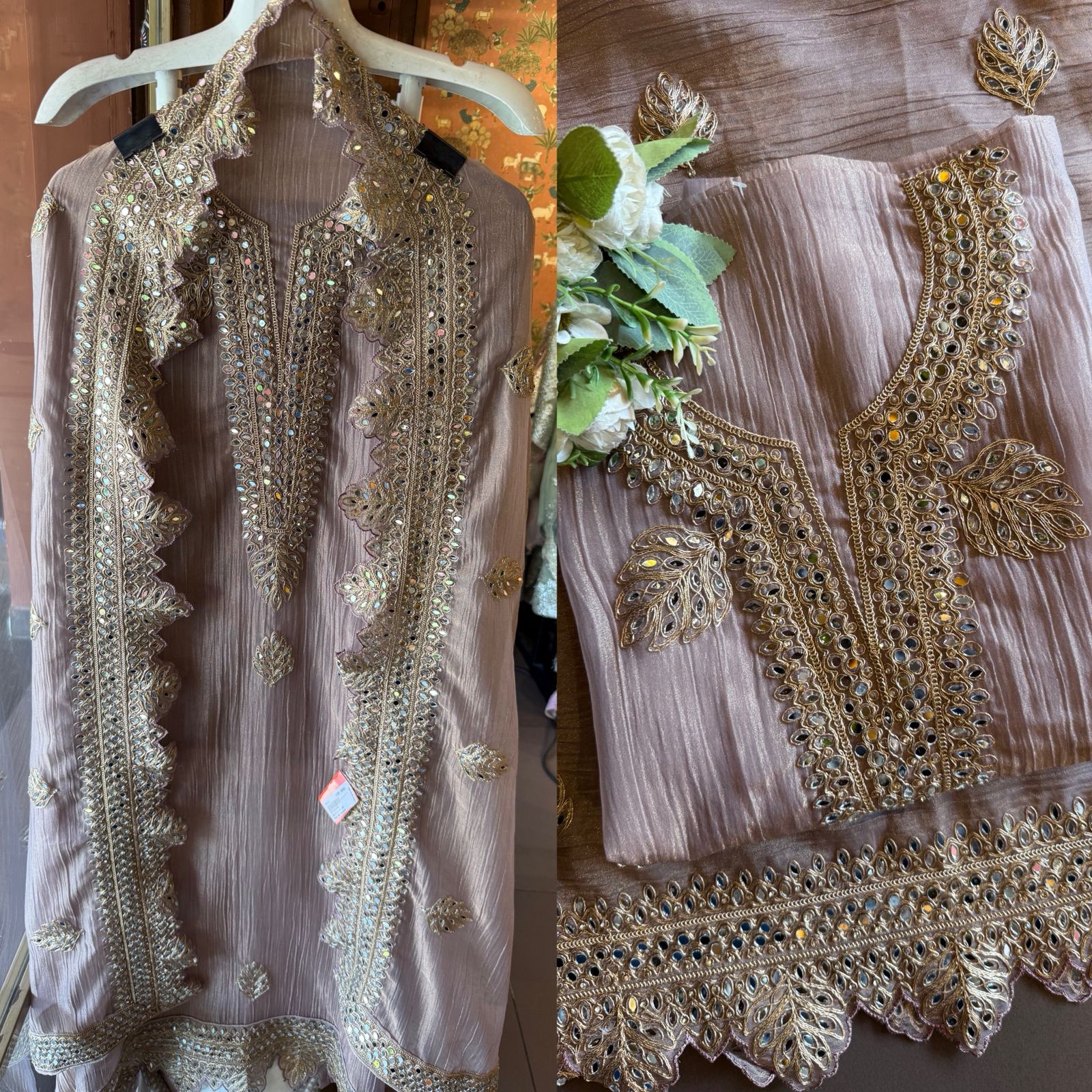 NEW DESIGNER SUIT SET WITH CUTWORK