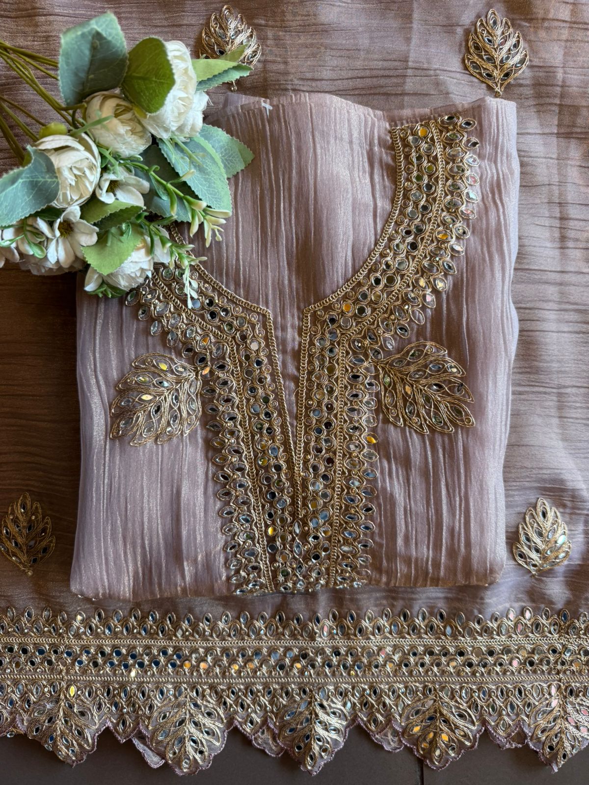 NEW DESIGNER SUIT SET WITH CUTWORK