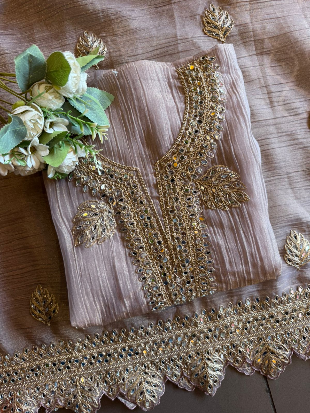 NEW DESIGNER SUIT SET WITH CUTWORK