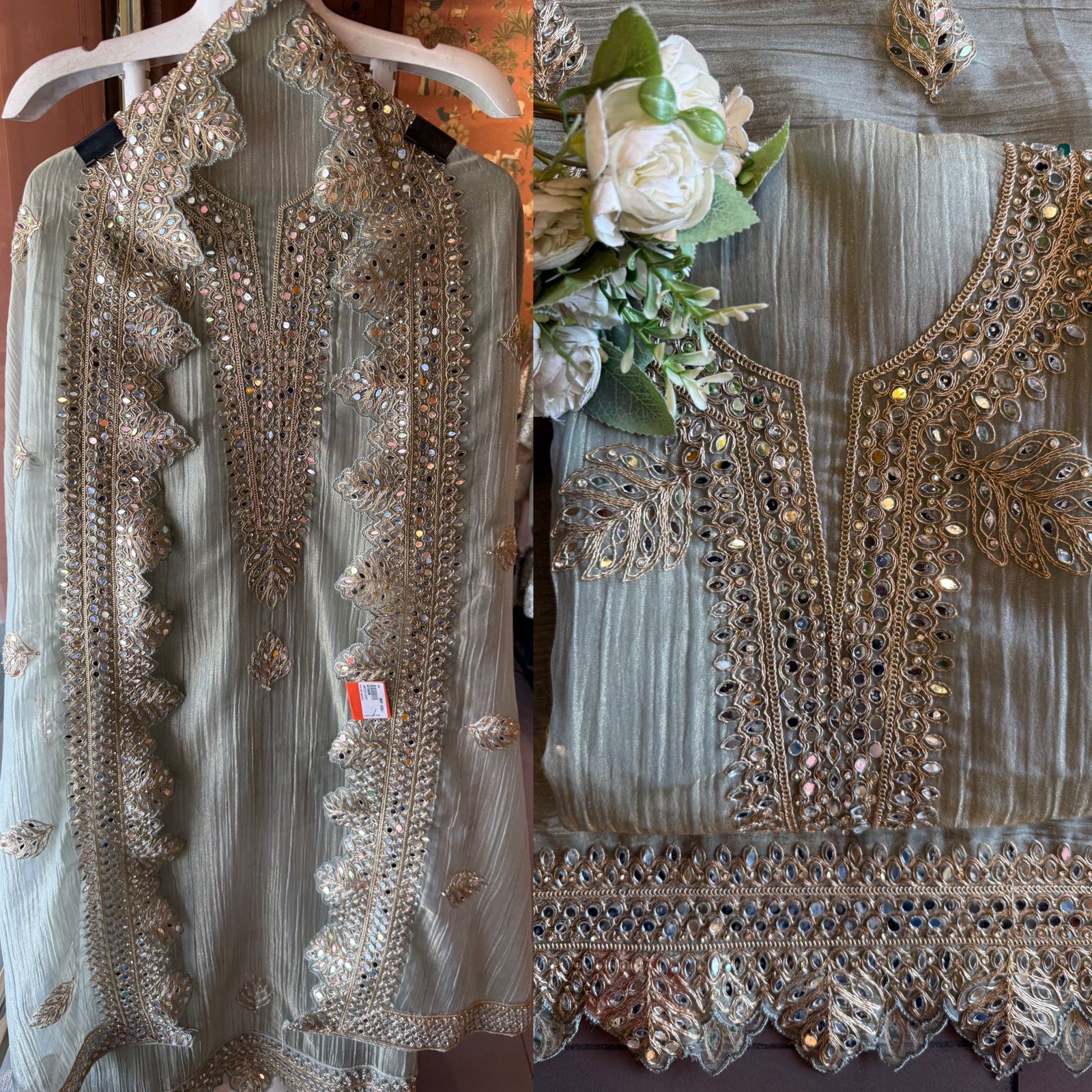 NEW DESIGNER SUIT SET WITH CUTWORK
