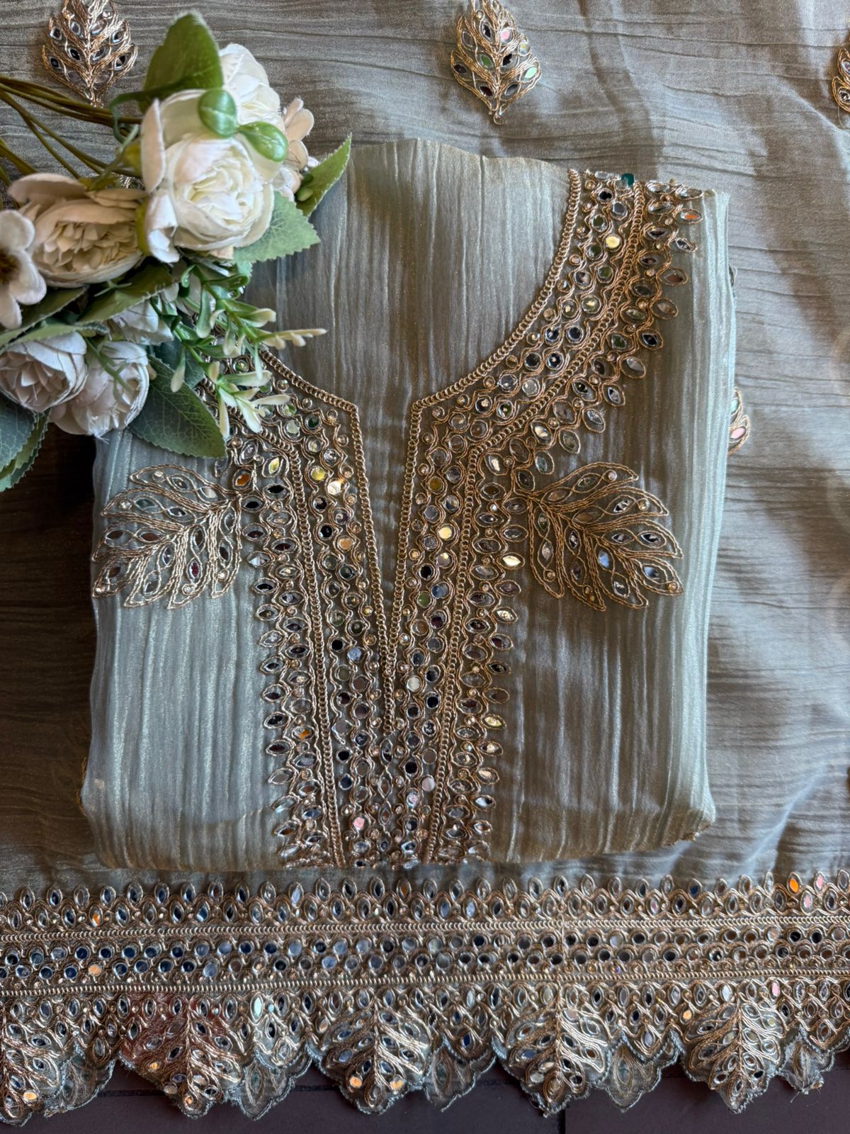 NEW DESIGNER SUIT SET WITH CUTWORK