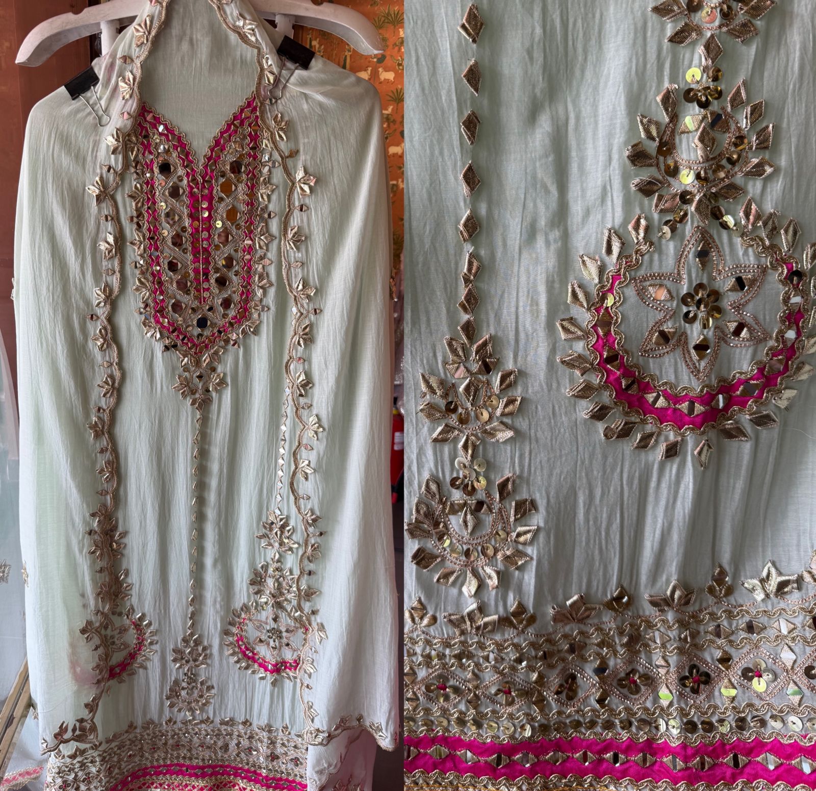 Mirror and Gotta Work Statement Suit set