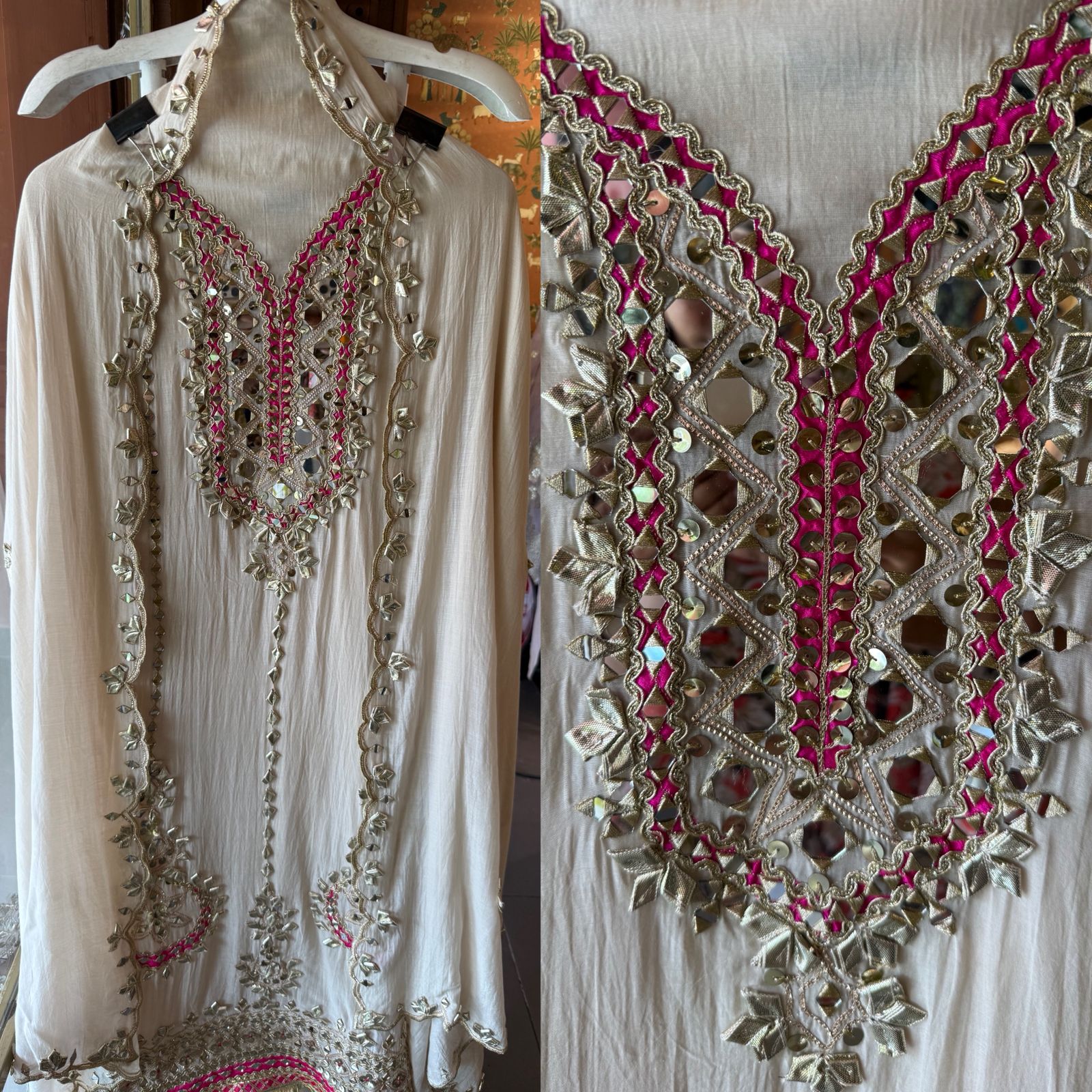 Mirror and Gotta Work Statement Suit set