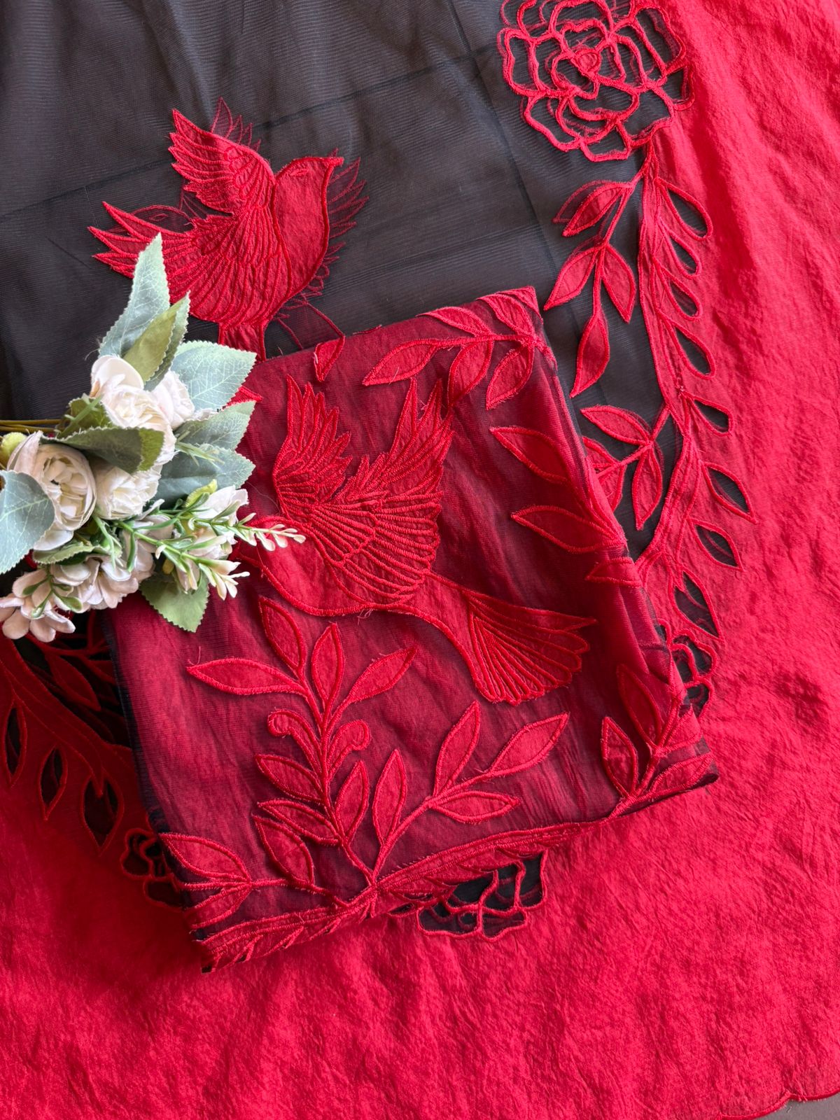 Designer Suit set With appliqué cutwork