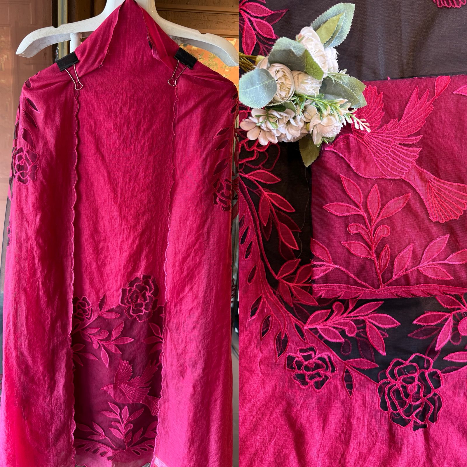 Designer Suit set With appliqué cutwork