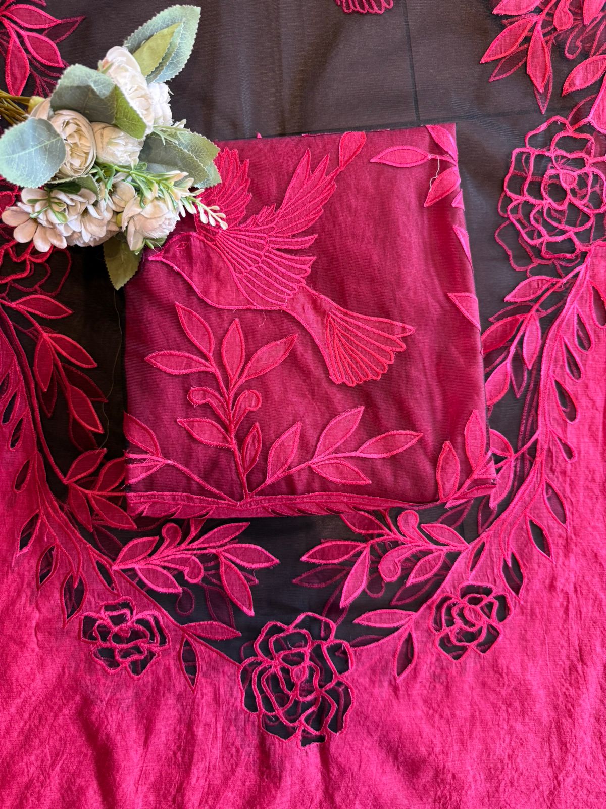 Designer Suit set With appliqué cutwork
