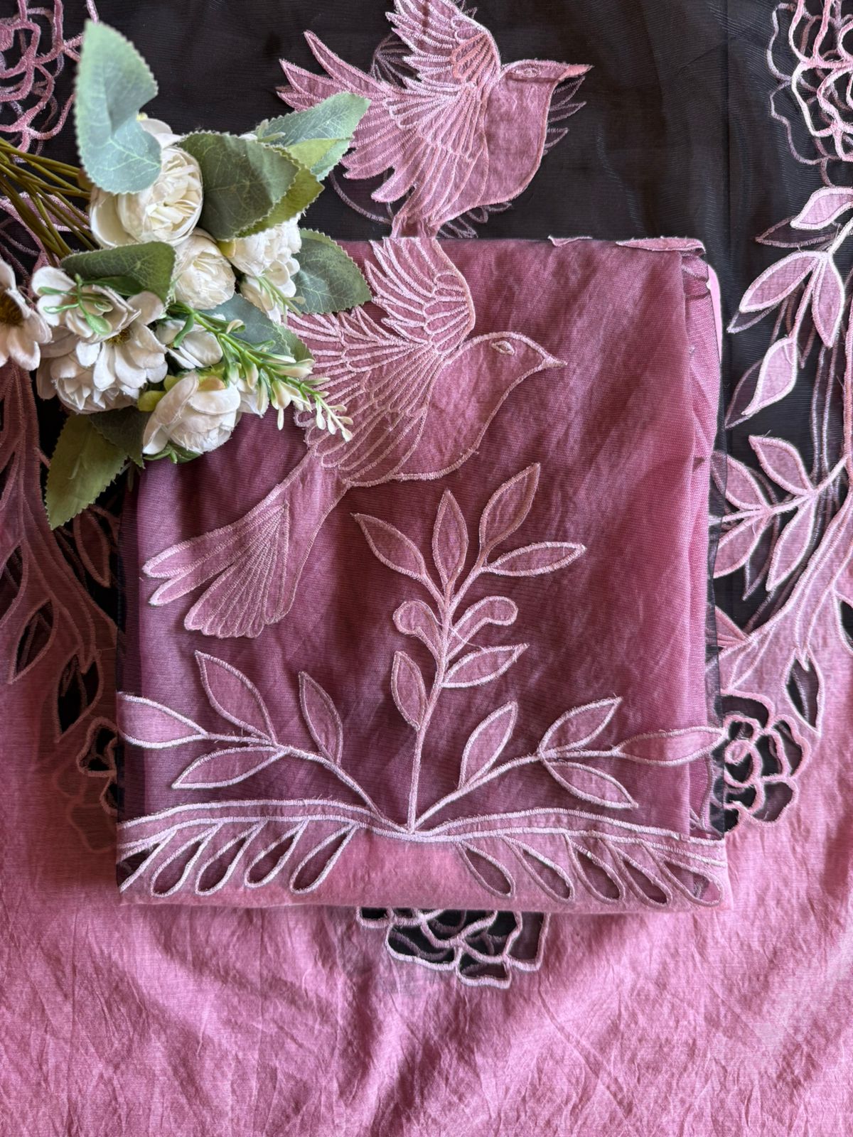 Designer Suit set With appliqué cutwork