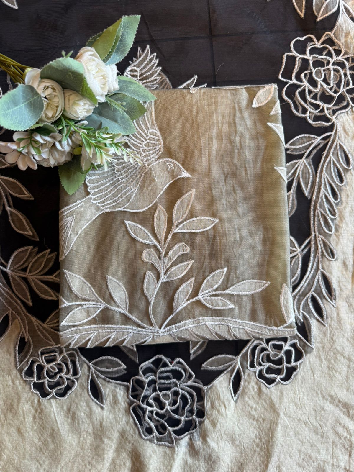 Designer Suit set With appliqué cutwork