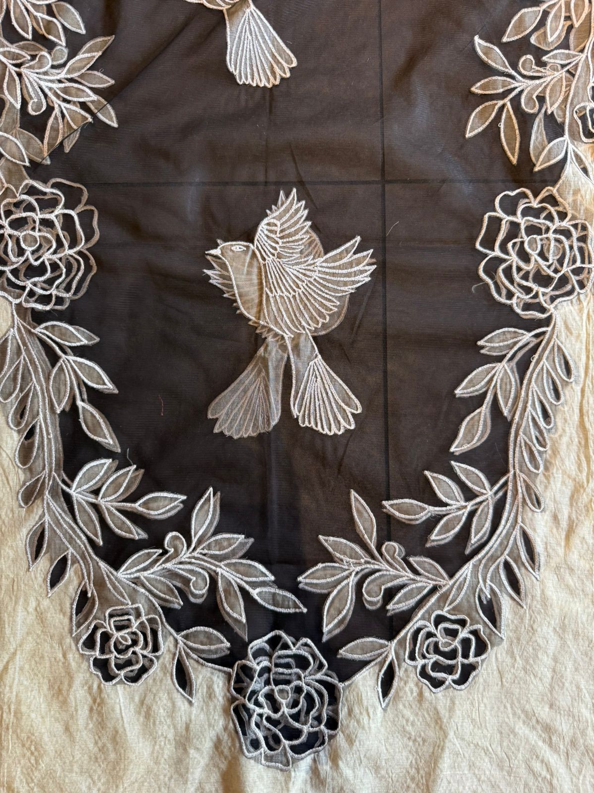 Designer Suit set With appliqué cutwork