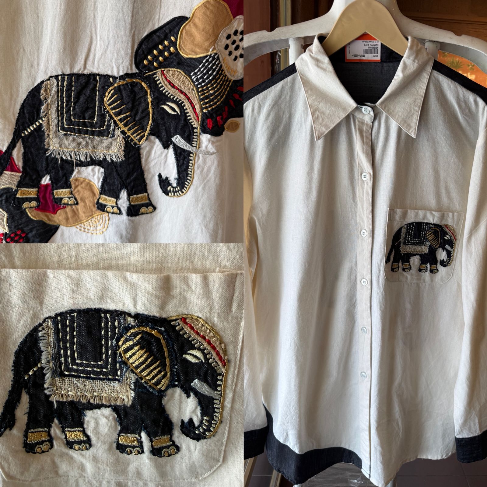Handcrafted Elephant Appliqué patchwork Coord set