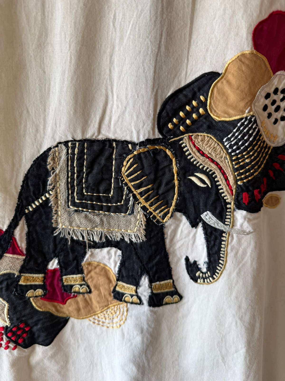 Handcrafted Elephant Appliqué patchwork Coord set