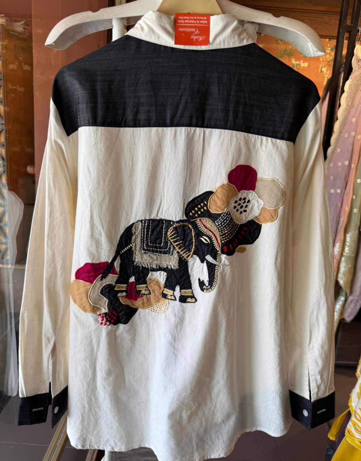 Handcrafted Elephant Appliqué patchwork Coord set