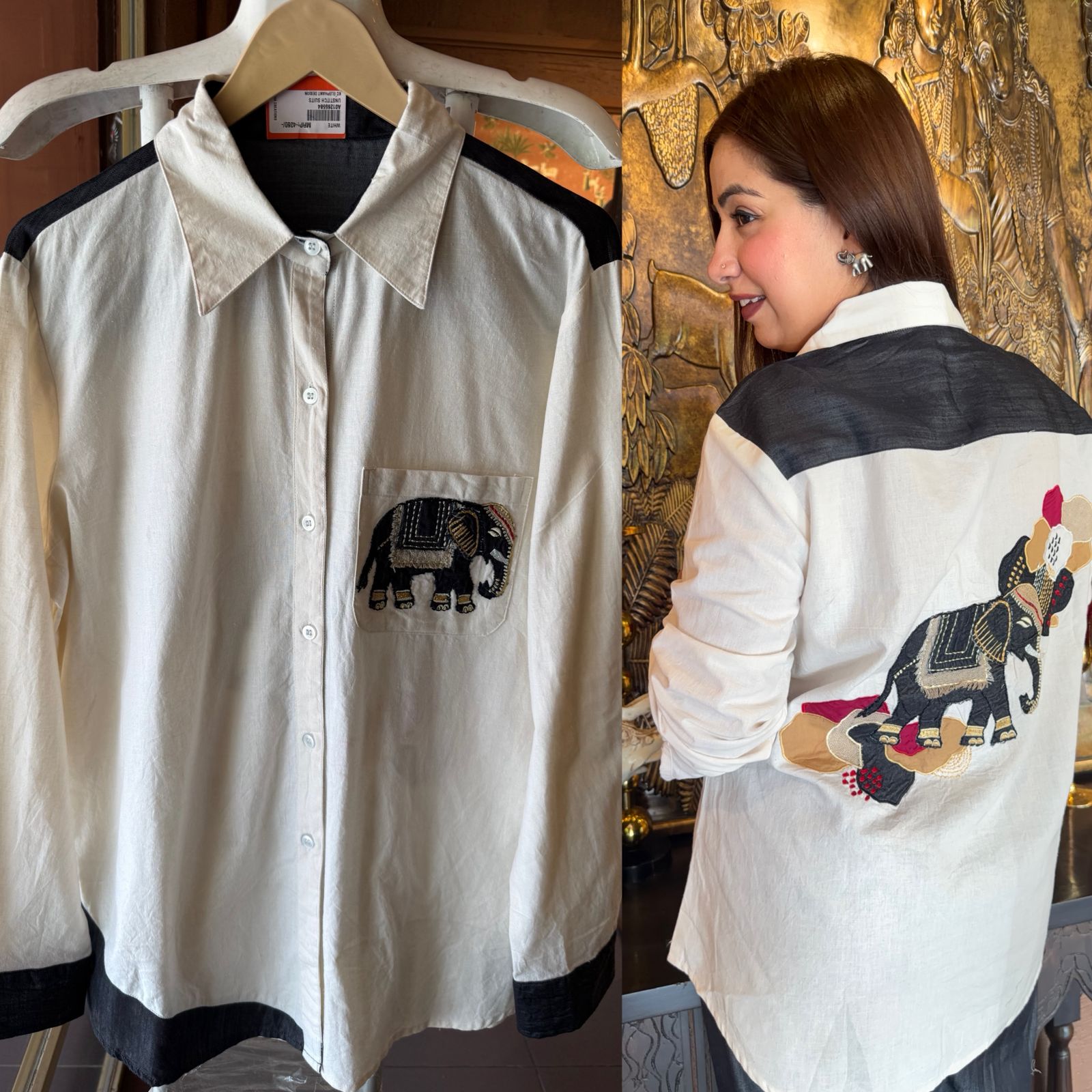 Handcrafted Elephant Appliqué patchwork Coord set