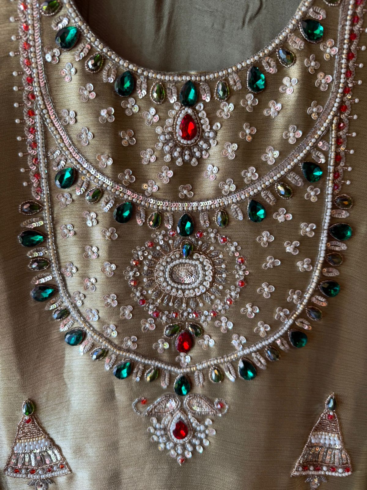 Jewel Embellished Long dress on giraffe tissue
