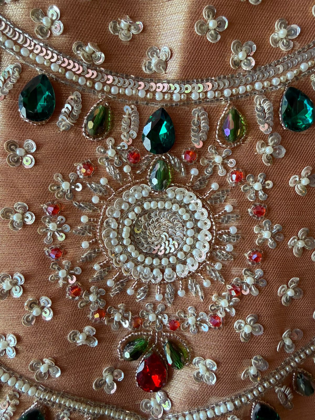 Jewel Embellished Long dress on giraffe tissue