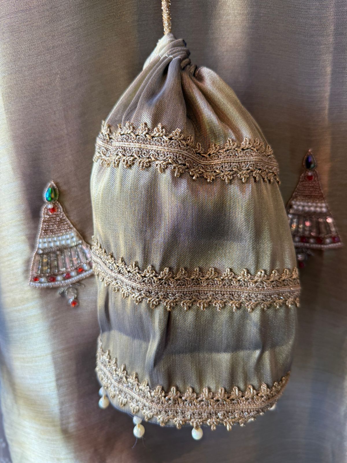 Jewel Embellished Long dress on giraffe tissue