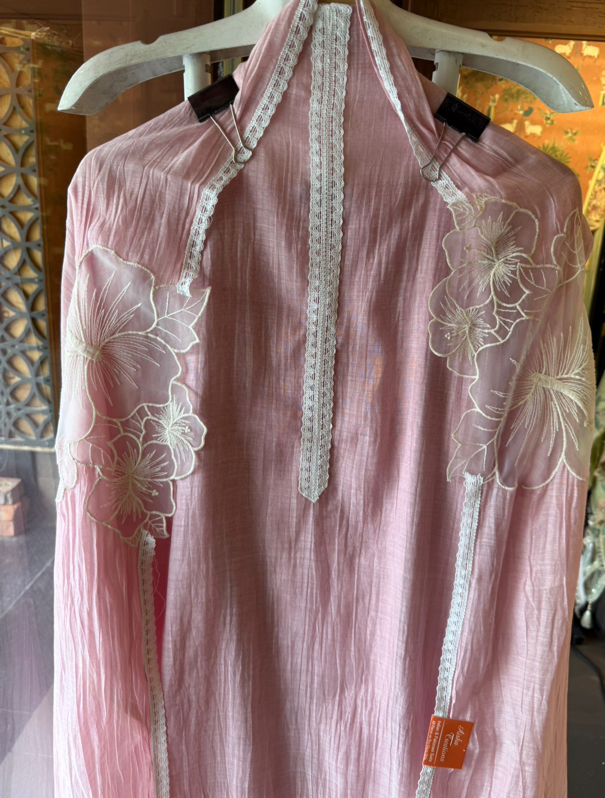 Floral Appliqué Suit Set