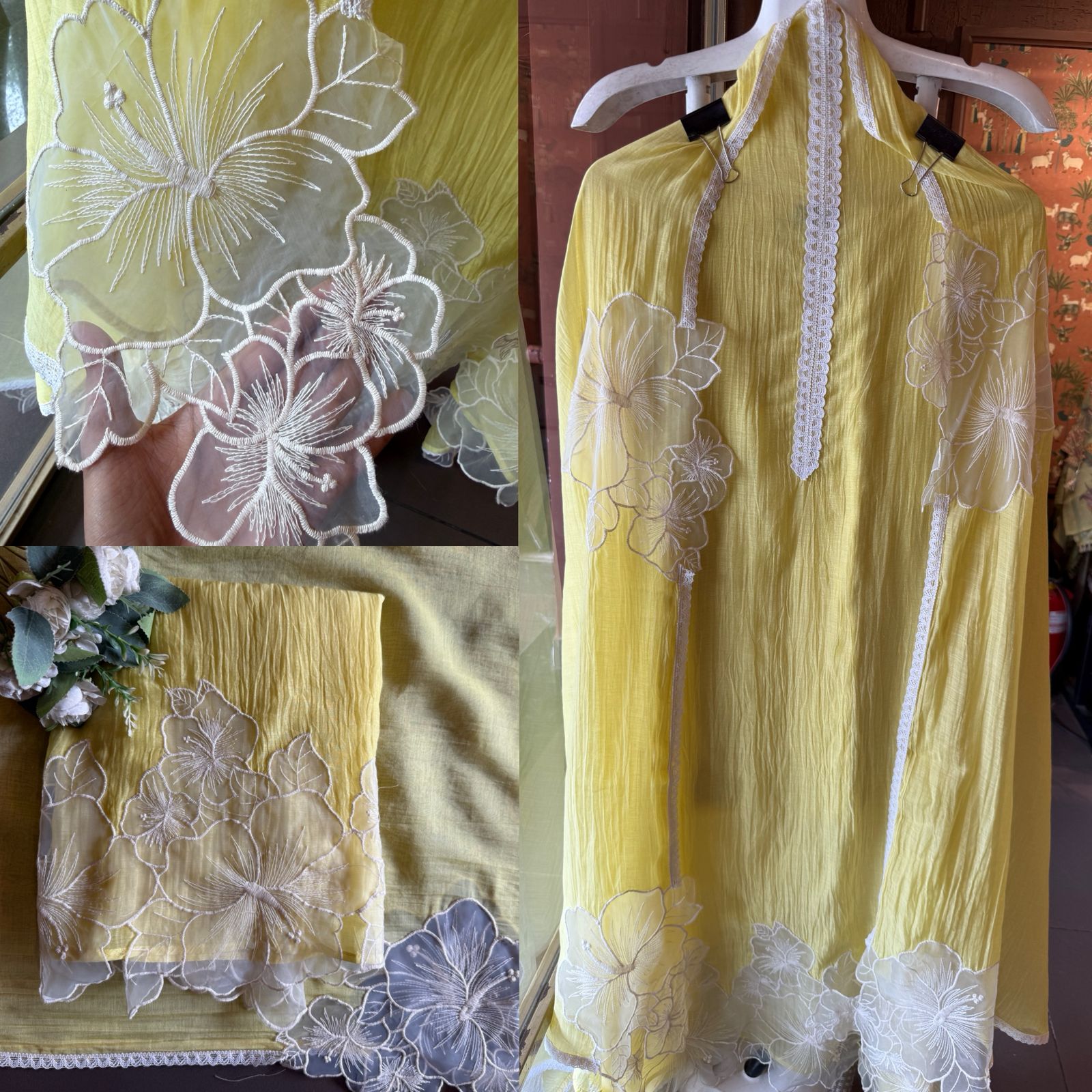 Floral Appliqué Suit Set