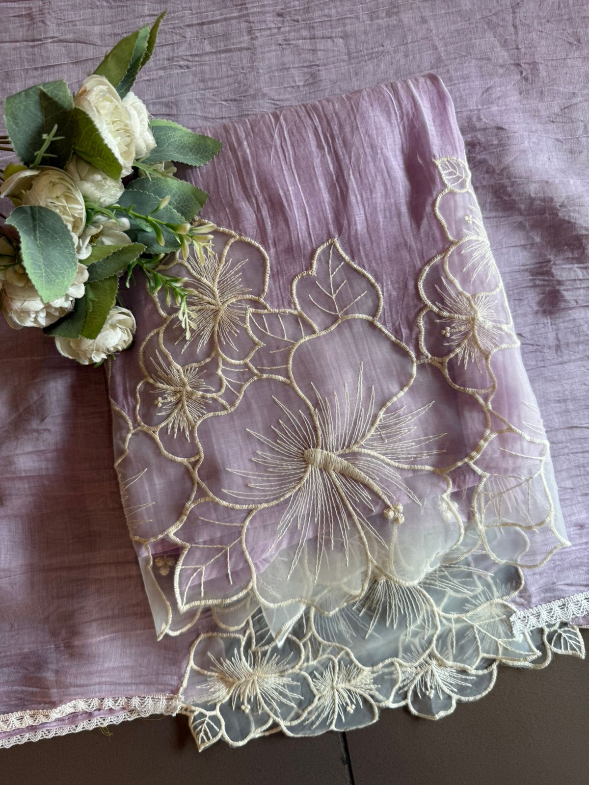 Floral Appliqué Suit Set