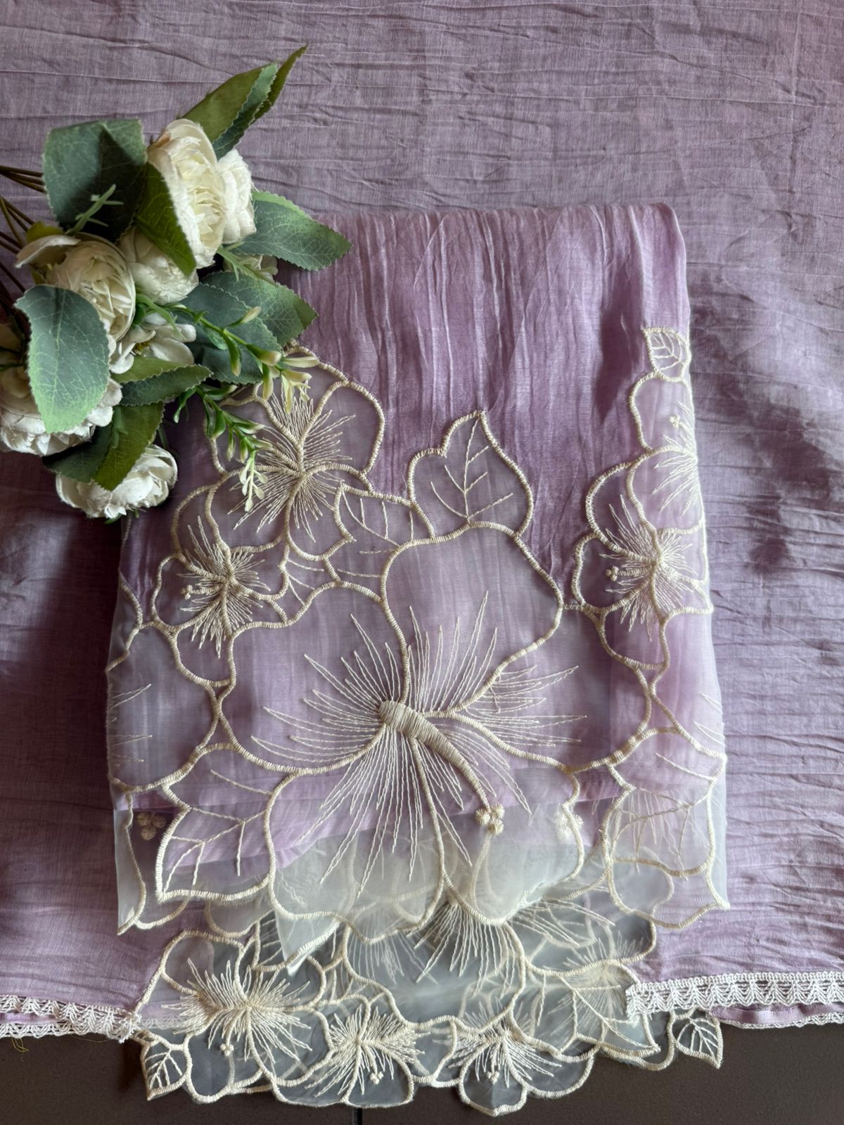 Floral Appliqué Suit Set
