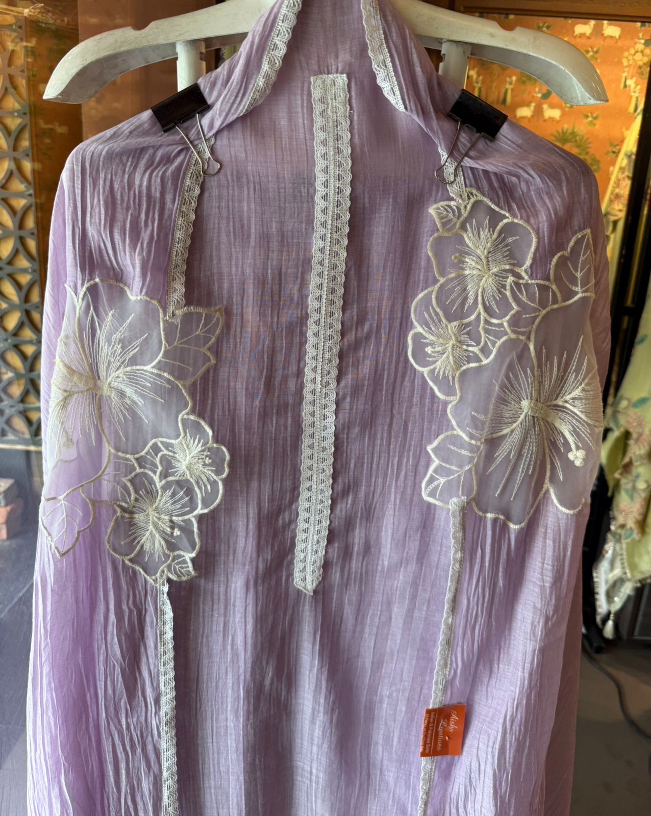 Floral Appliqué Suit Set