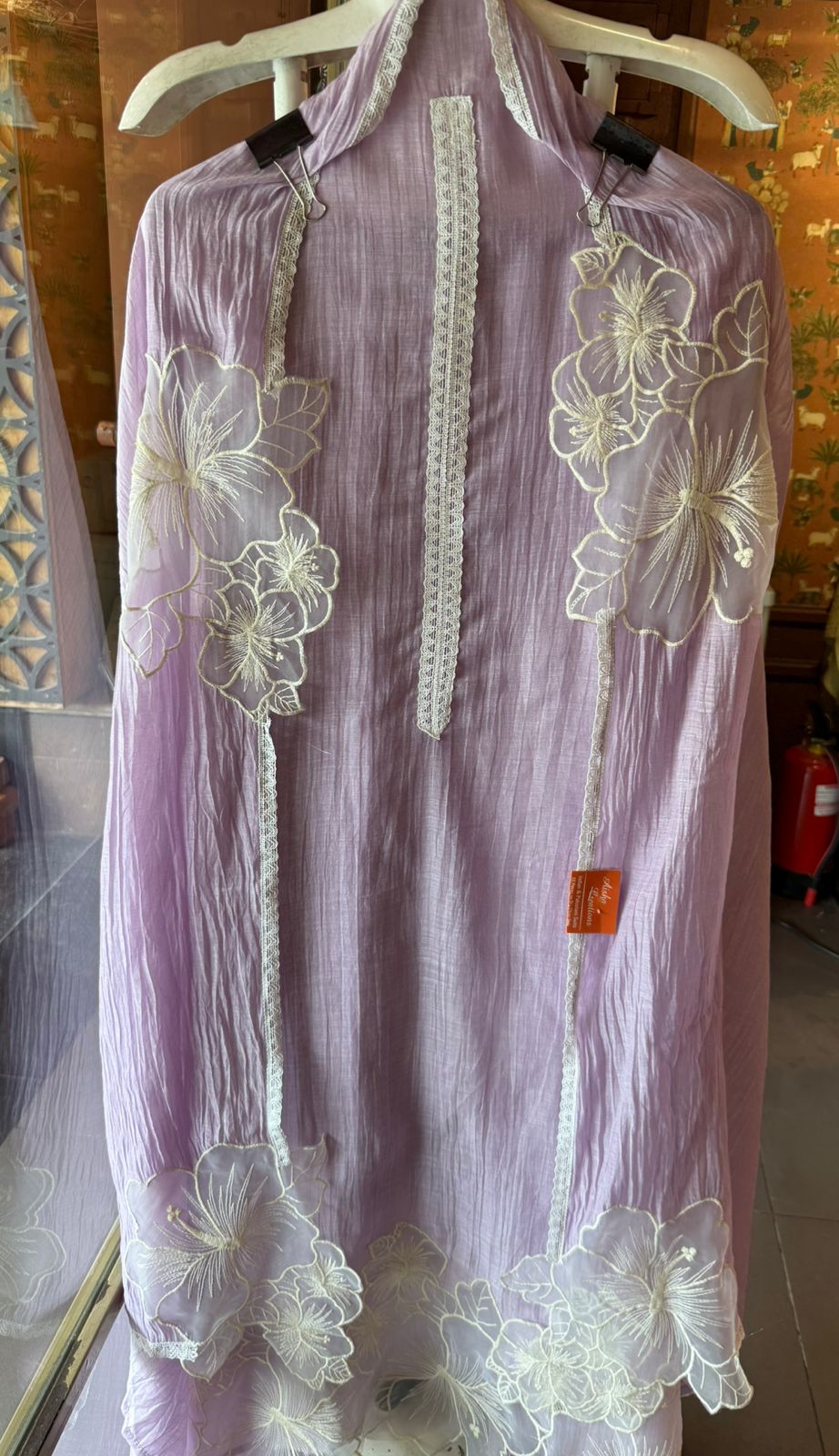 Floral Appliqué Suit Set